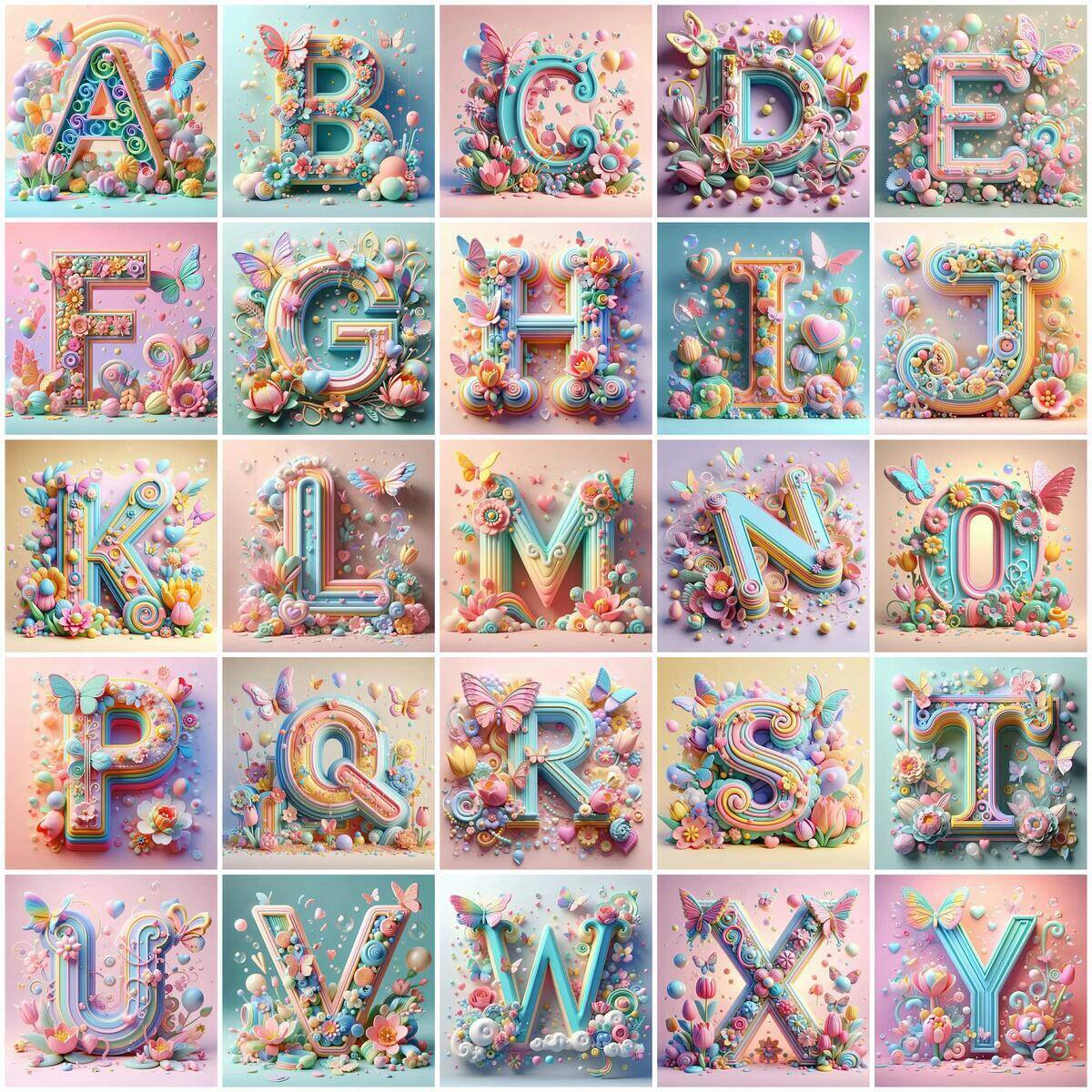 Photography Font - Huacan Pittura Diamante Farfalla Animale Alfabeto