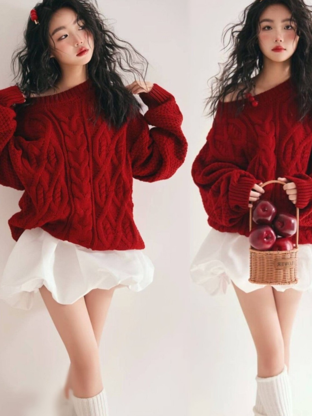 Photography Young - Maglione Rosso per Ragazze, Foto Artistica